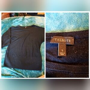 Talbots Classic Black Crewneck Blouse